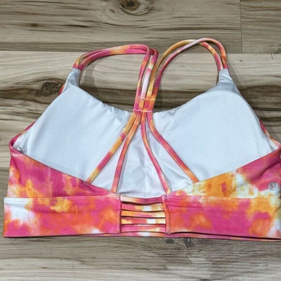 Wildfox Sweat Tie Dye Two Piece Sports Bra Leggings Pink Orange Womens Medium - Picture 5 of 5